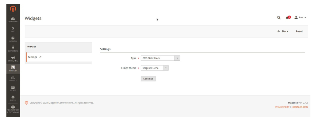 Configure Widget Settings 